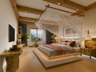 侘寂风民宿酒店客房3d模型 侘寂风民宿酒店客房