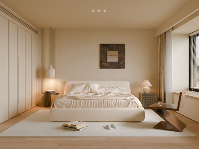 现代奶油风卧室