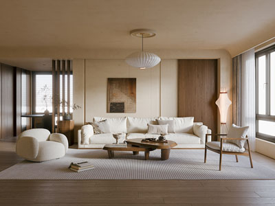 侘寂风奶油风客厅