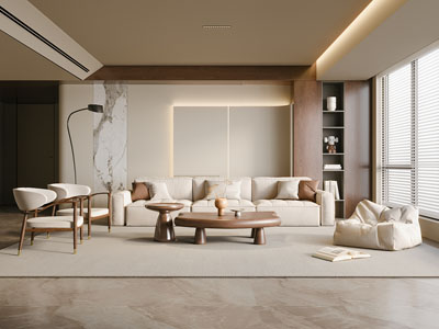 现代奶油风客厅