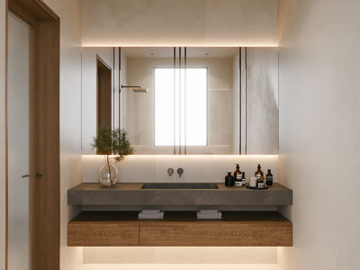 现代洗手台 镜子 浴室柜