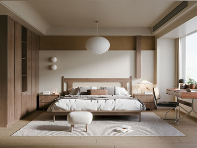 侘寂风中古卧室