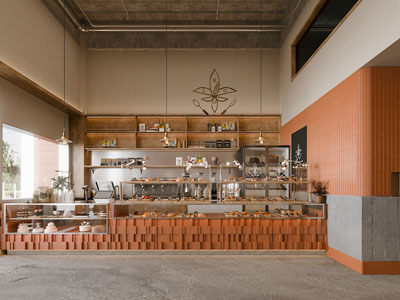 工业风loft咖啡厅3d模型 工业风loft咖啡厅