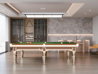 现代台球室 桌球室 休闲室