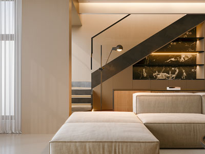 现代客厅多人沙发 落地灯3d模型 现代客厅多人沙发 落地灯