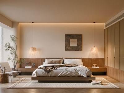 侘寂风中古风卧室