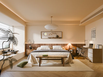 侘寂风中古风卧室