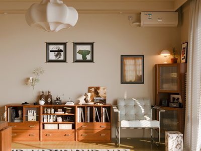 现代中古风边柜 角柜 休闲椅子