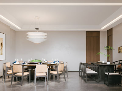 新中式酒店包厢包间3d模型 新中式酒店包厢包间