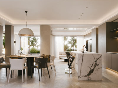 现代开放式厨房餐厅