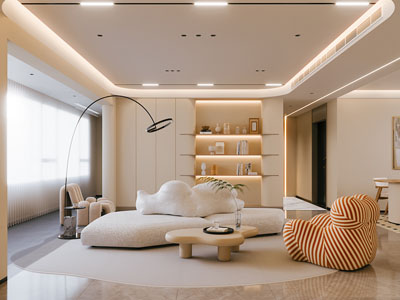 现代奶油风客厅