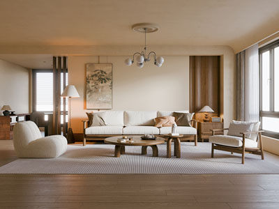 侘寂风中古客厅