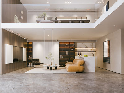 现代别墅挑高客厅