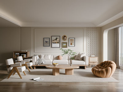 现代奶油风客厅