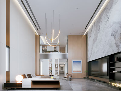 现代别墅挑高客厅