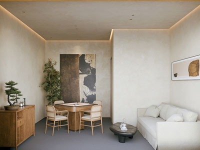 侘寂风棋牌室 娱乐休闲室3d模型 侘寂风棋牌室 娱乐休闲室