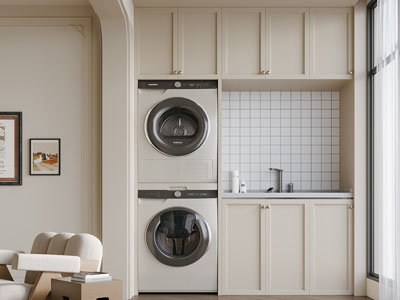 现代阳台洗衣机收纳柜