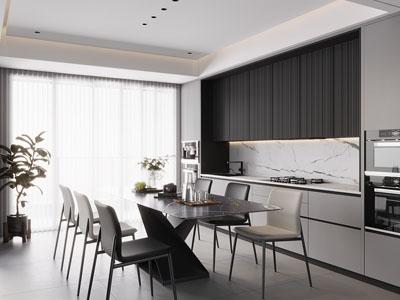 现代开放式厨房餐厅