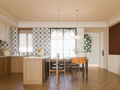 法式中古风开放式厨房餐厅