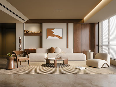 现代奶油风客厅