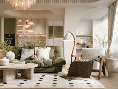 侘寂风客厅餐厅