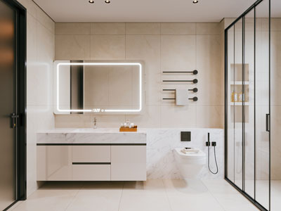 现代奶油风卫浴间 洗手间