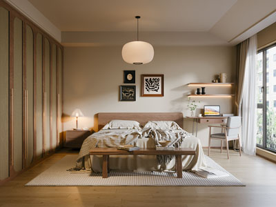 侘寂风中古风卧室