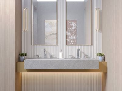 新中式洗手台 镜子 浴室柜