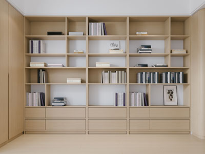 现代原木书柜