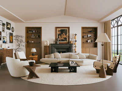 现代中古风客厅