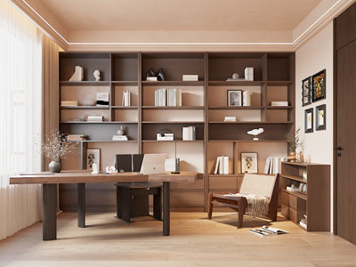 现代中古风书房