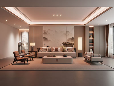 新中式中古风客厅