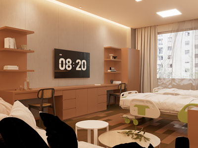 现代养老院病房 客房3d模型 现代养老院病房 客房