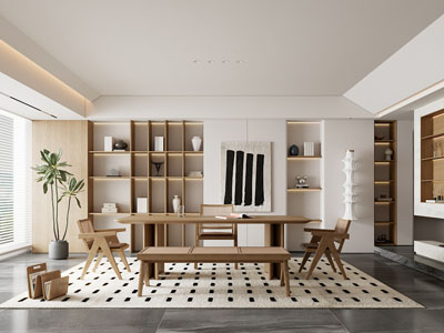 现代中古风书房