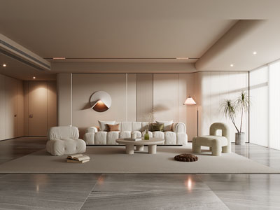 现代奶油风客厅