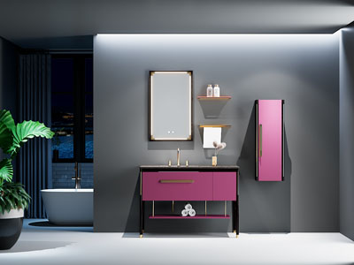 现代洗手台 镜子 浴缸