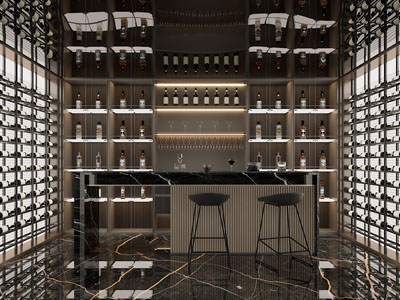 现代酒吧吧台 酒窖