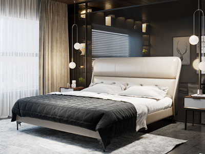 现代卧室 双人床
