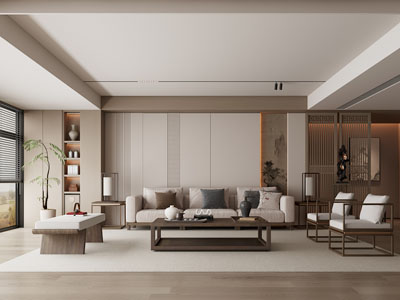 新中式中古风客厅