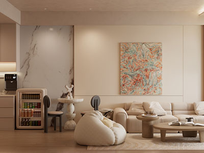 现代奶油风客厅