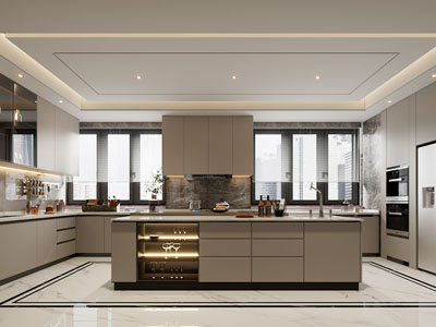 现代开放式厨房 餐厅