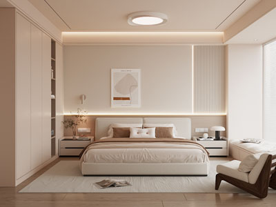 现代奶油风卧室