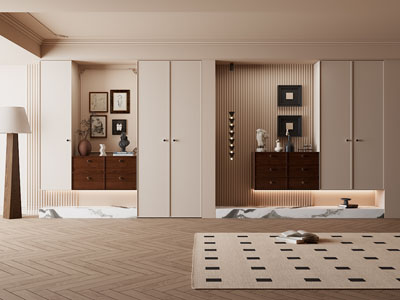 现代中古风玄关鞋柜