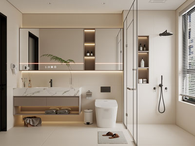 现代奶油风卫浴间 洗手间