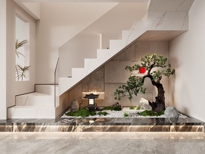 新中式景观楼梯间