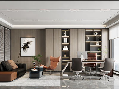 现代董事长 总经理办公室3d模型 现代董事长 总经理办公室