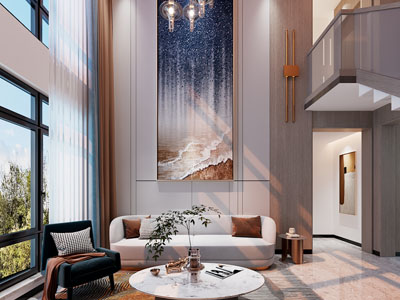 现代别墅挑高客厅