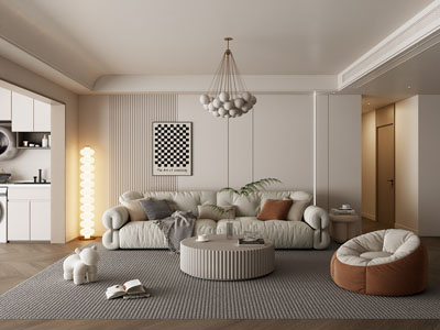 现代奶油风客厅