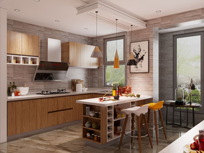 北欧开放式厨房 餐厅