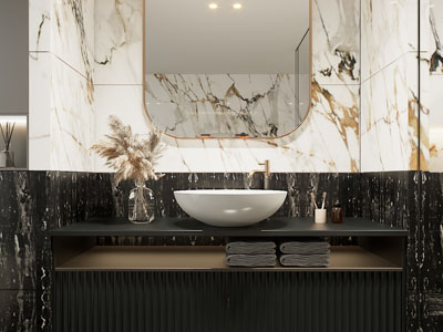 现代轻奢洗手台 镜子 浴室柜